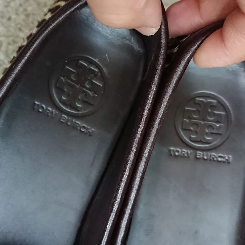 Tory Burch Brown Zebra Print Loafers size 7